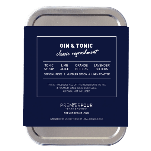 Gin & Tonic Cocktail Kit, Serves 3 Gin & Tonic Cocktails, Ingredients list