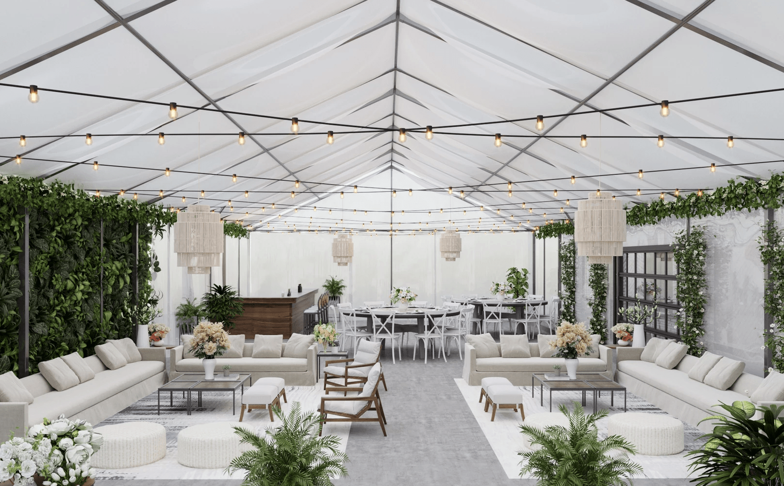 A tent rendering at The Collins off Main in Ann Arbor, MI.